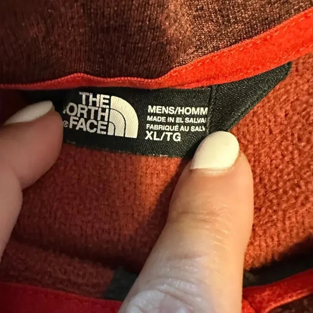 North Face Quarter Zip Pullover Men's Size XL Red Sweater Fleece Active Hiking - Picture 5 of 8